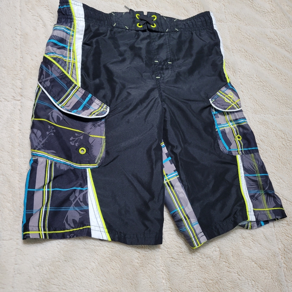 OP blue swim trunks board shorts, boys M